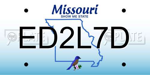 ED2L7D Missouri License Plate
