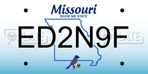 ED2N9F Missouri License Plate