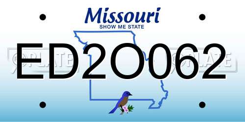 ED2O062 Missouri License Plate