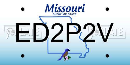ED2P2V Missouri License Plate