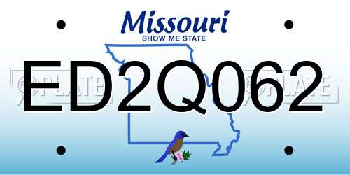 ED2Q062 Missouri License Plate