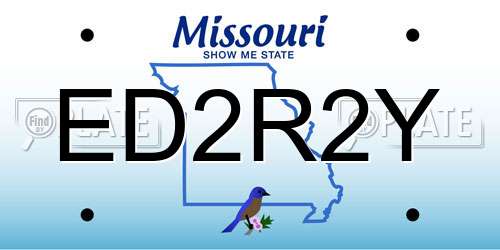ED2R2Y Missouri License Plate