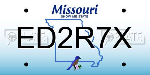 ED2R7X Missouri License Plate