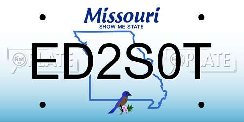 ED2S0T Missouri License Plate