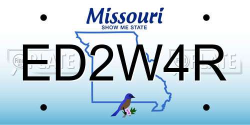 ED2W4R Missouri License Plate