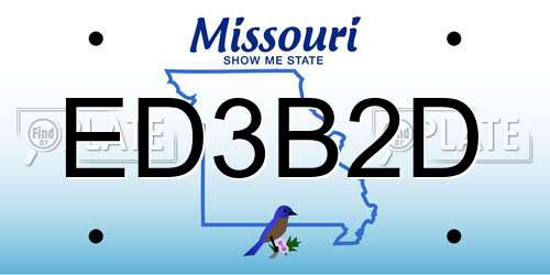 ED3B2D Missouri License Plate