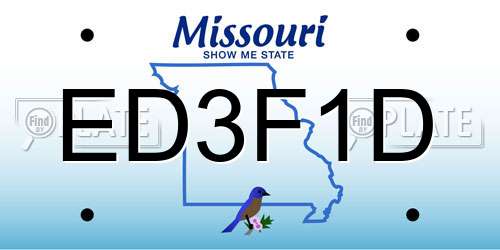 ED3F1D Missouri License Plate
