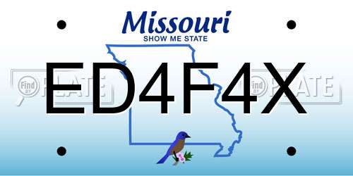 ED4F4X Missouri License Plate
