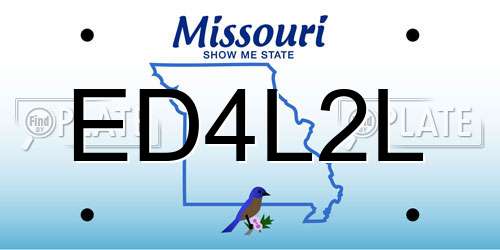 ED4L2L Missouri License Plate