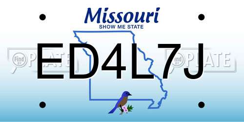 ED4L7J Missouri License Plate