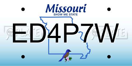 ED4P7W Missouri License Plate