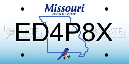 ED4P8X Missouri License Plate