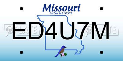 ED4U7M Missouri License Plate