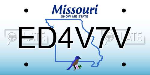 ED4V7V Missouri License Plate