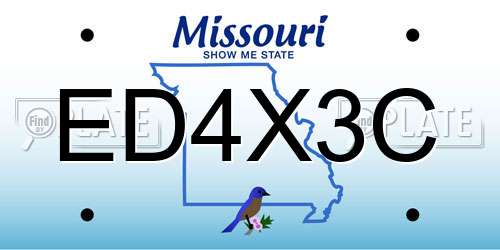 ED4X3C Missouri License Plate