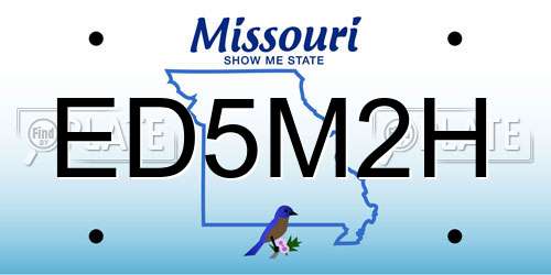 ED5M2H Missouri License Plate