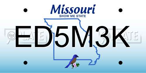 ED5M3K Missouri License Plate