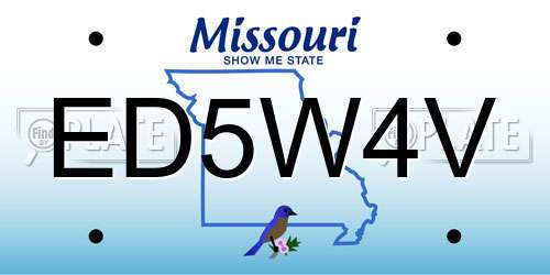 ED5W4V Missouri License Plate