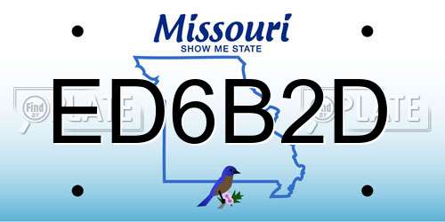 ED6B2D Missouri License Plate