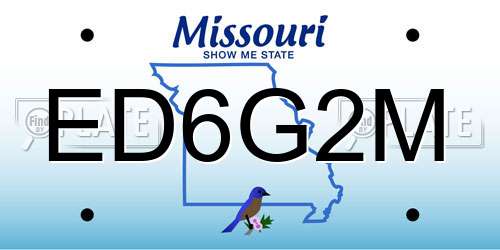 ED6G2M Missouri License Plate