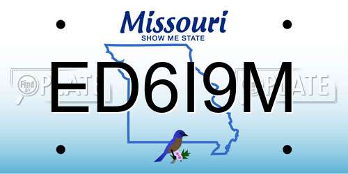 ED6I9M Missouri License Plate