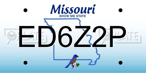 ED6Z2P Missouri License Plate