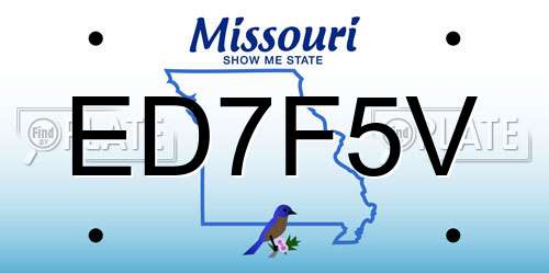ED7F5V Missouri License Plate