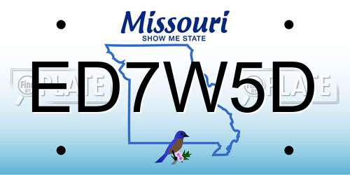 ED7W5D Missouri License Plate