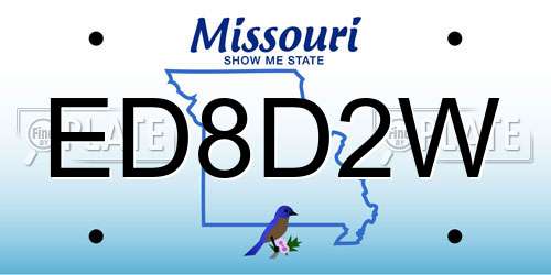ED8D2W Missouri License Plate