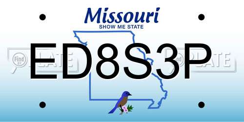 ED8S3P Missouri License Plate