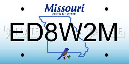 ED8W2M Missouri License Plate