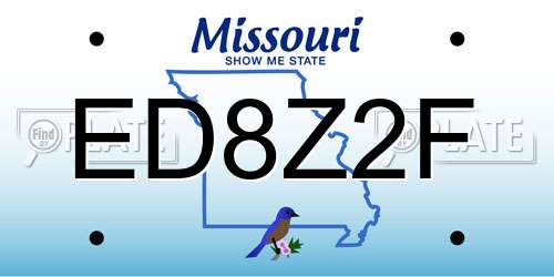 ED8Z2F Missouri License Plate