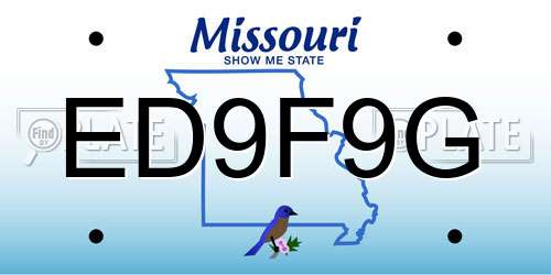 ED9F9G Missouri License Plate