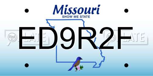 ED9R2F Missouri License Plate