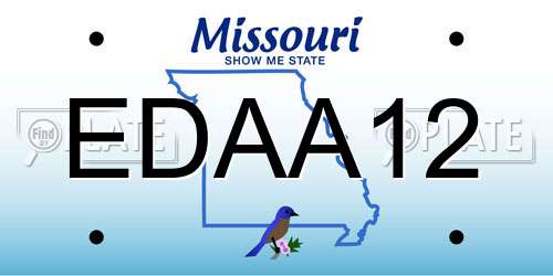 EDAA12 Missouri License Plate