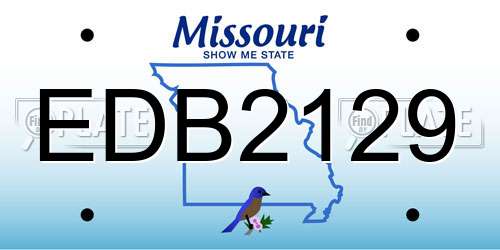 EDB2129 Missouri License Plate