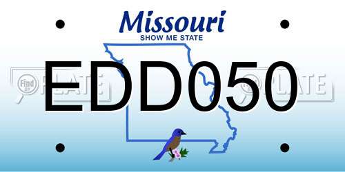 EDD050 Missouri License Plate