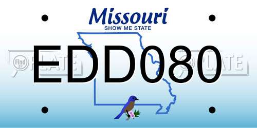 EDD080 Missouri License Plate