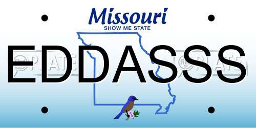 EDDASSS Missouri License Plate