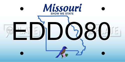 EDDO80 Missouri License Plate