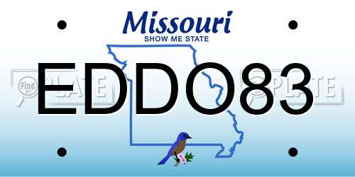 EDDO83 Missouri License Plate