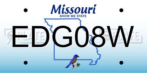 EDG08W Missouri License Plate
