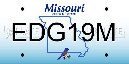 EDG19M Missouri License Plate