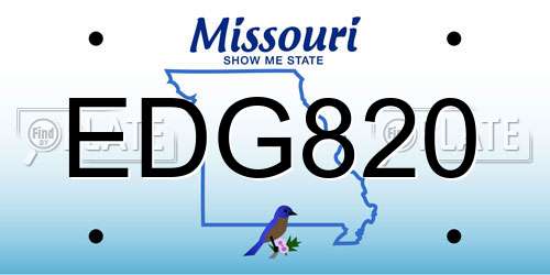 EDG820 Missouri License Plate