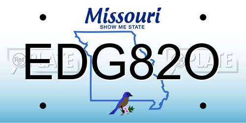 EDG82O Missouri License Plate