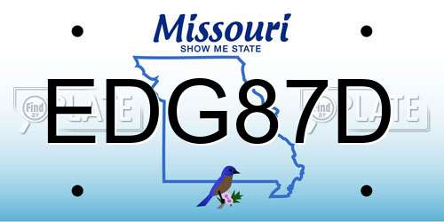 EDG87D Missouri License Plate