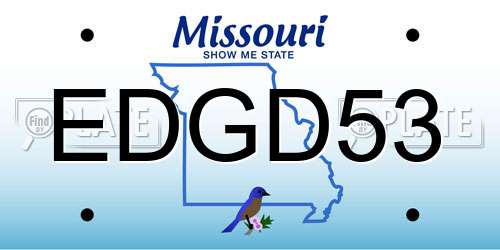 EDGD53 Missouri License Plate