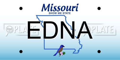 EDNA Missouri License Plate