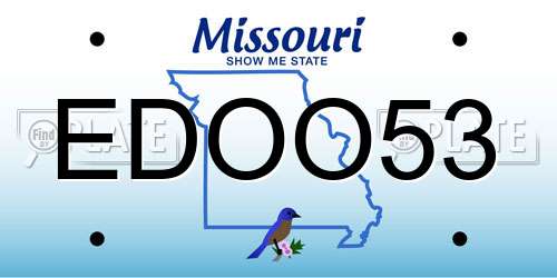 EDOO53 Missouri License Plate
