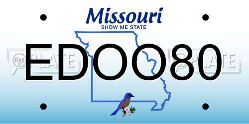 EDOO80 Missouri License Plate